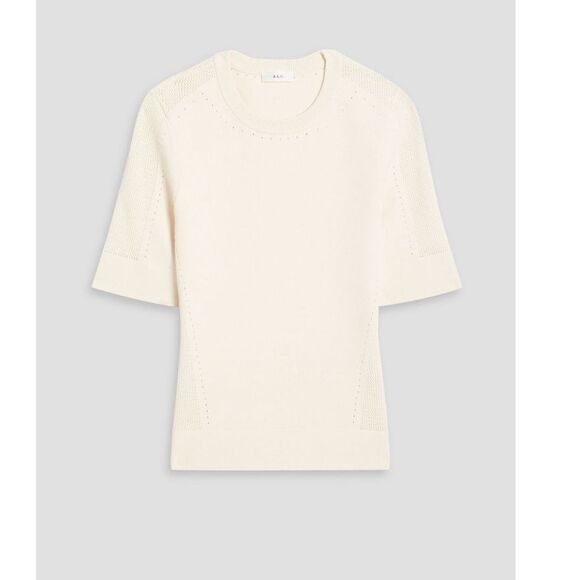 A.L.C. Nash Pointelle Knit Cream Sweater Top | S - Picture 1 of 8